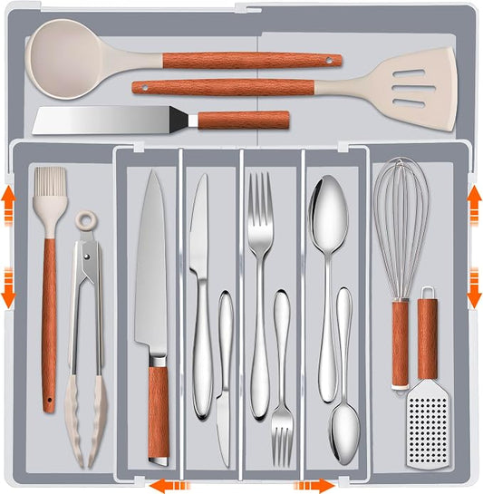 Expandable Large Silverware Organizer by Spaclear