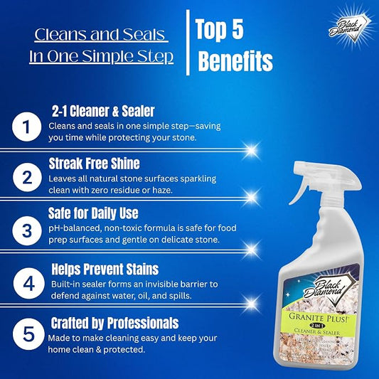 Black Diamond Stoneworks GRANITE PLUS! 2 in 1 Cleaner & Sealer - Image 2