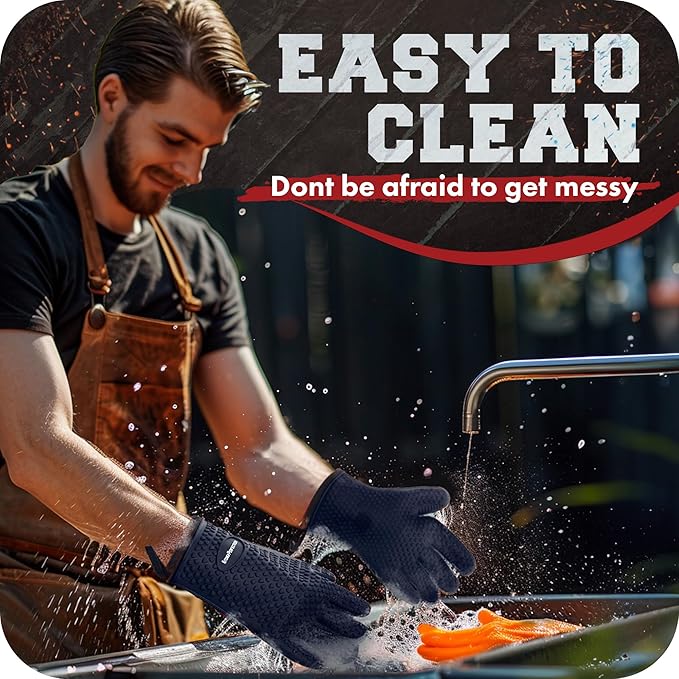 KITCHEN PERFECTION Silicone Smoker Oven Gloves - Image 7