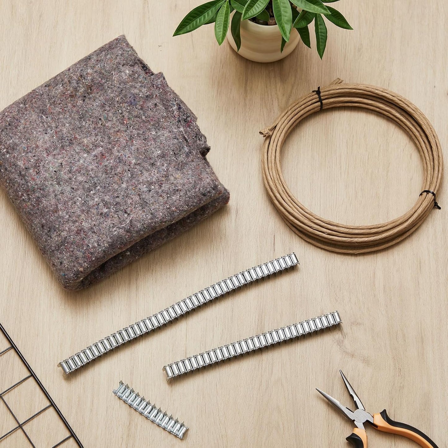 MorningRo Upholstery Spring Repair Kit for Sofa Furniture Include 24" x 6 ft Upholstery Spring Cover Pad and 40 ft Paper Wrapped Wire 9 Gauge with 80 Clips for Sofa Chair Loveseat
