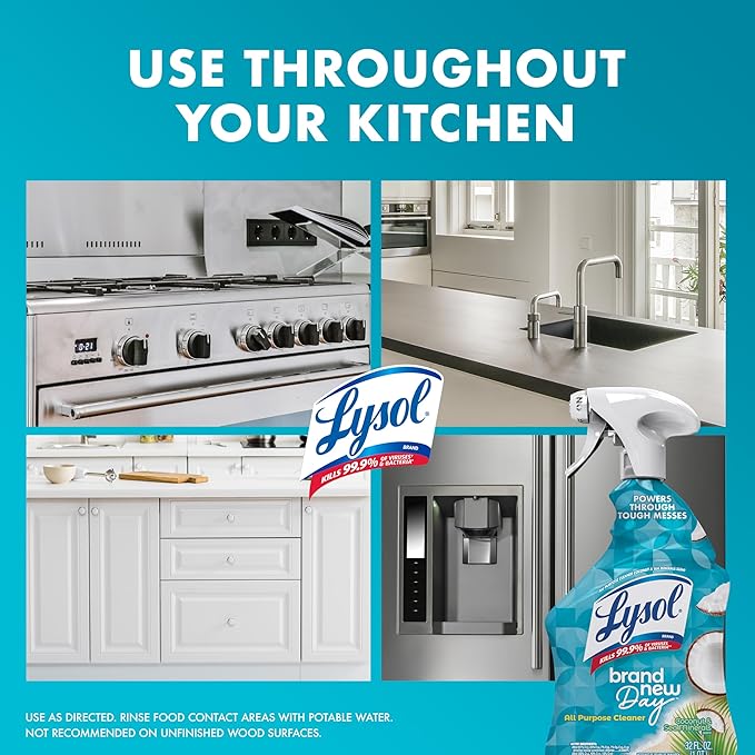 Lysol All Purpose Cleaner Spray, Kitchen & Bathroom Cleaner, Coconut & Sea - Image 5