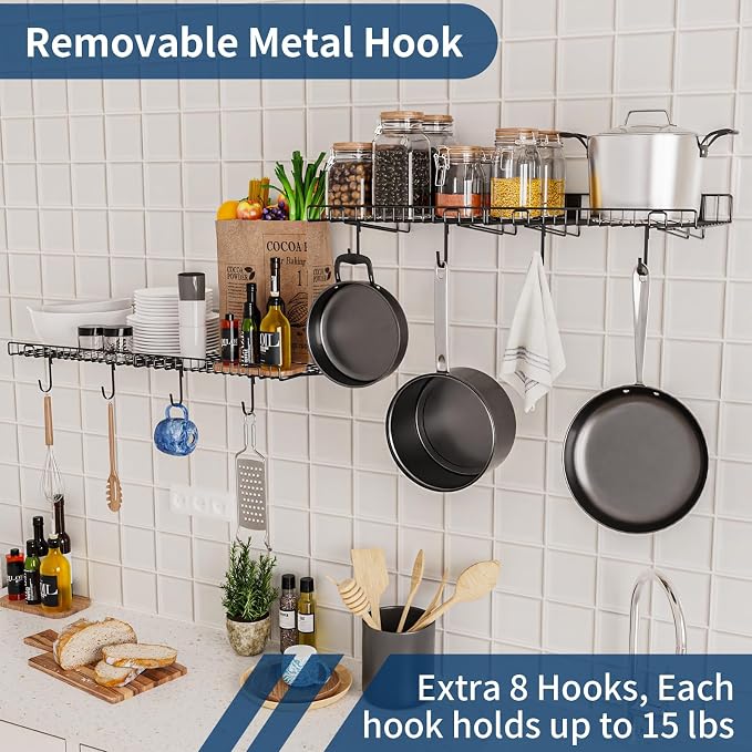 4 Pack Garage Wall Shelf, Wall Mounted Storage Shelves, Heavy Duty Metal Shelves - Image 5