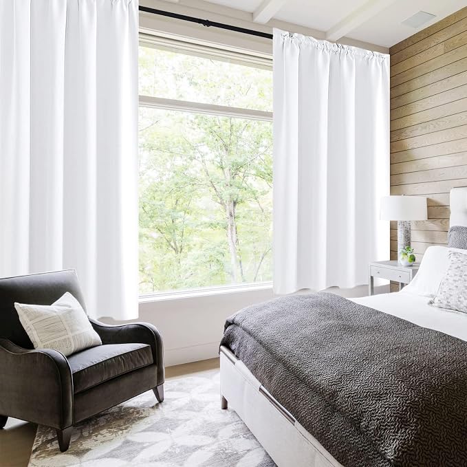 DWCN White Curtains for Living Room Thermal Insulated, 50% Light Blocking - Image 3