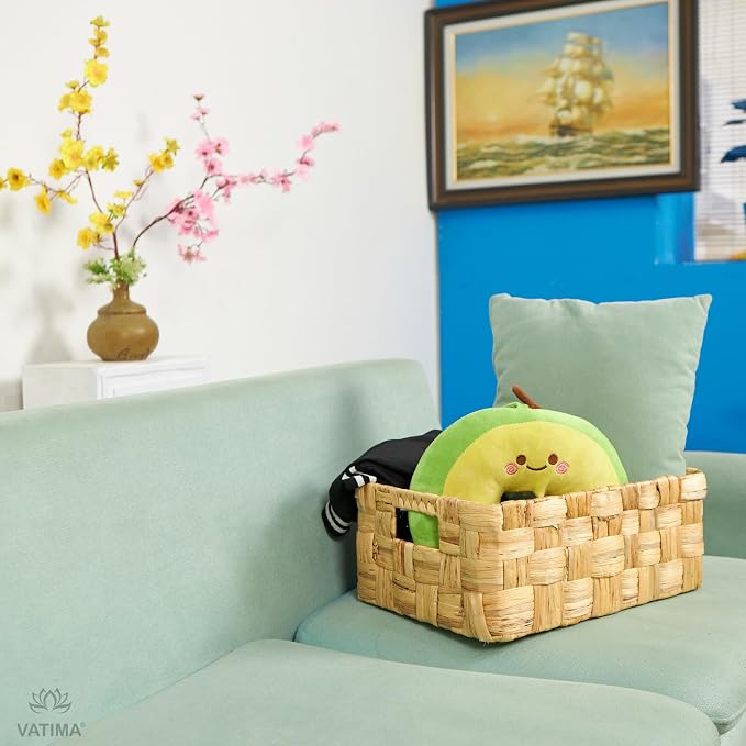 Vatima Jumbo Wicker Storage Basket, Large Hyacinth Organizer, 16.9x12.1x7.1H - Image 8