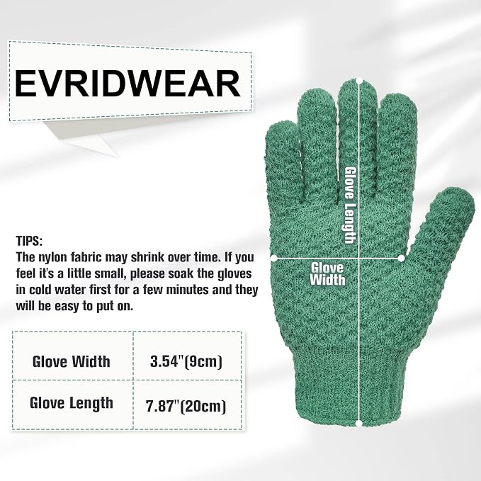 Evridwear Exfoliating Recycled Yarn Eco-Friendly Bath Gloves - Image 5