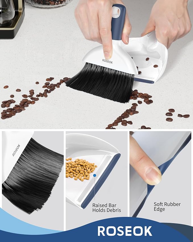 Mini Broom and Dustpan Set for Cleaning, Compact Desktop Dustpan - Image 2