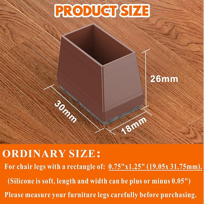 Rectangle Chair Leg Protectors for Hardwood Floors - Image 2