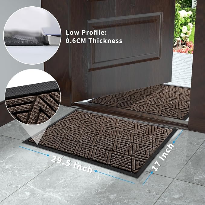 Yimobra Outdoor Mats for Front Door 29.5x17, All-Weather Waterproof Non-Slip - Image 2