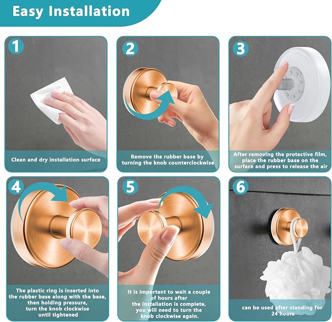 Suction Cup Hooks for Shower, Wreath Hanger for Front Door, Removable No Drill - Image 7