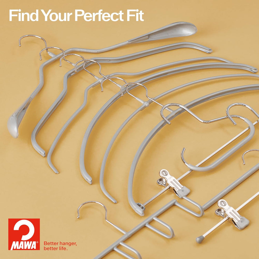 MAWA by Reston Lloyd Silhouette Series Non-Slip Space Saving Clothes Hanger w...