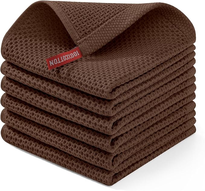 Homaxy 100% Cotton Waffle Weave Kitchen Dish Cloths, Ultra Soft Absorbent Quick by Homaxy