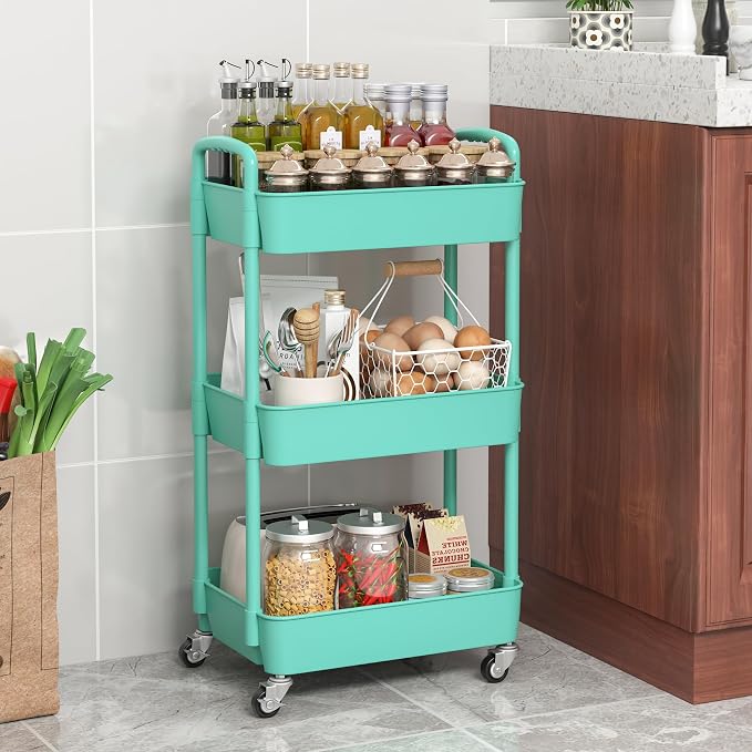 Sywhitta 3-Tier Plastic Rolling Utility Cart - Image 6