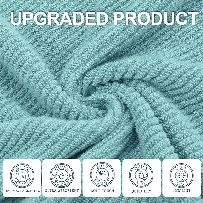Wash Cloths for Your Face, 6 Pack Large 13"x13" - Image 2