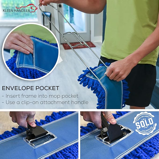 Kleen Handler 48 inch Microfiber Dust Mop | 12 Pack, Extra Large Washable - Image 6