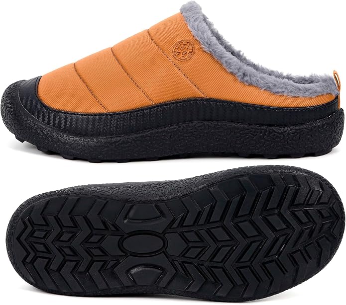 Womens Mens House Slippers Slip on Snow Winter Warm Fully Fur Lined Slippers - Image 4