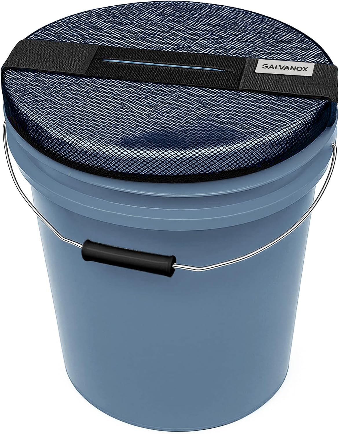 GALVANOX Mesh Lid for 5 Gallon Bucket, Compatible with Loadout Buckets - Boat Trash Can Cover for Fishing and Boating