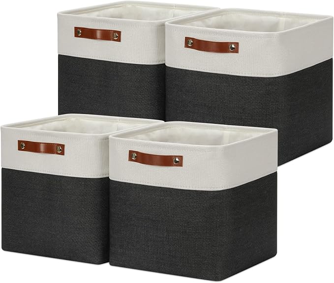 DULLEMELO Set Of 4 Cube Storage Bins, Fabric Storage Basket by DULLEMELO