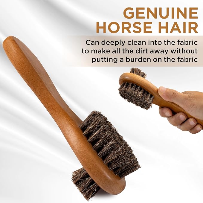 DUGATO Dual-Bristle Horsehair Laundry Stain Brush Set - Image 3