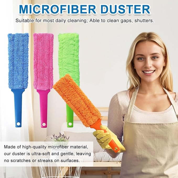 4 Pack 15 inch Reuseable Microfiber Feather Duster, Blind Duster, Gap Duster - Image 4