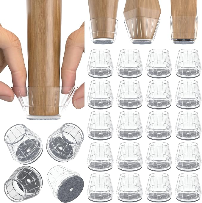 24PCS Silicone Chair Leg Floor Protectors by Violibar