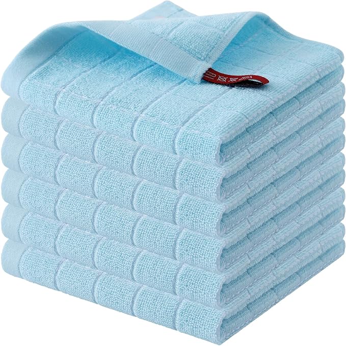 Homaxy 100% Cotton Terry Kitchen Dish Cloths, Ultra Soft and Absorbent Dish by Homaxy