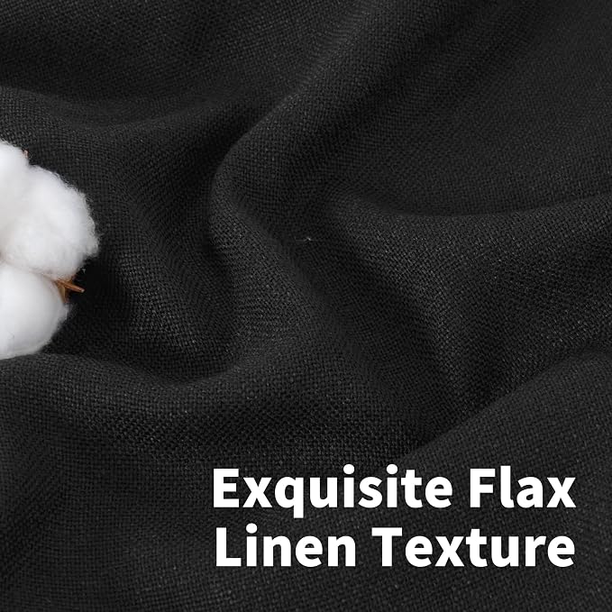 YoungsTex Black Linen Curtains 36 Inch Long - Image 4