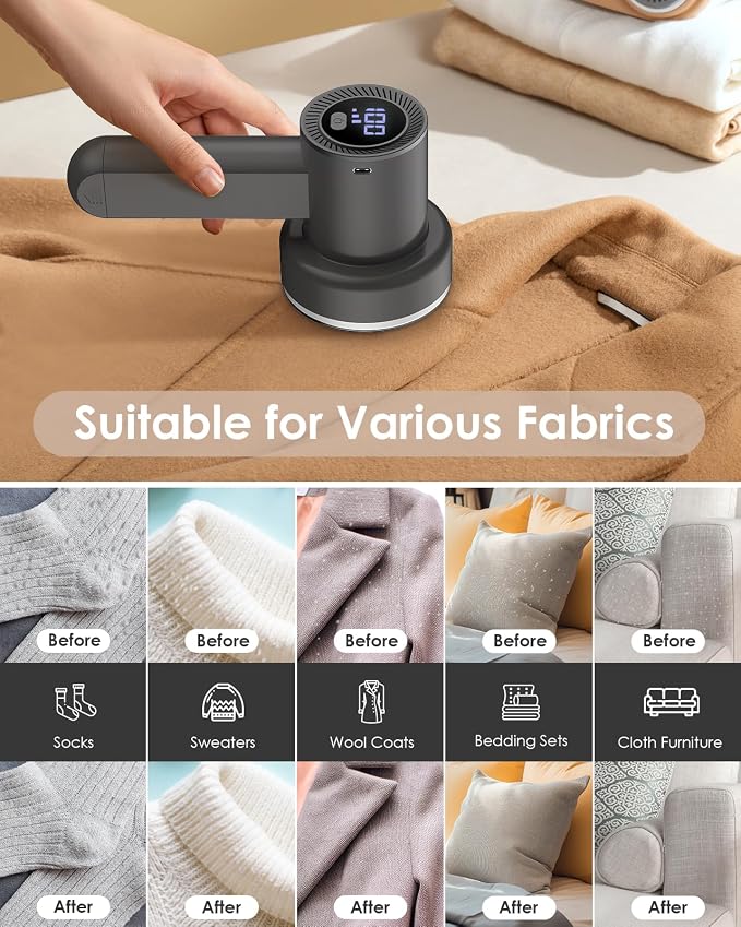 Fabric Shaver Fuzz Remover Rechargeable, HOMEASY Electric Lint Remover Shaver - Image 4