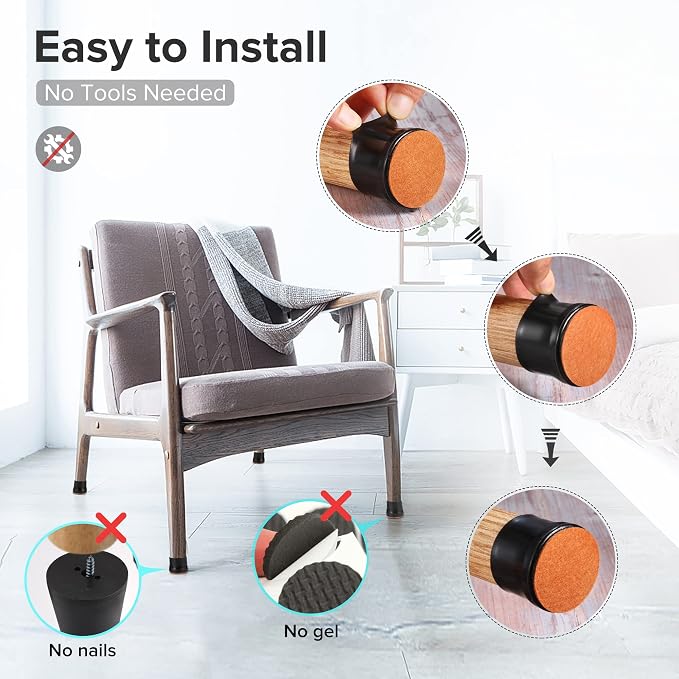 24PCS Upgraded Silicone Chair Leg Floor Protectors - Image 5