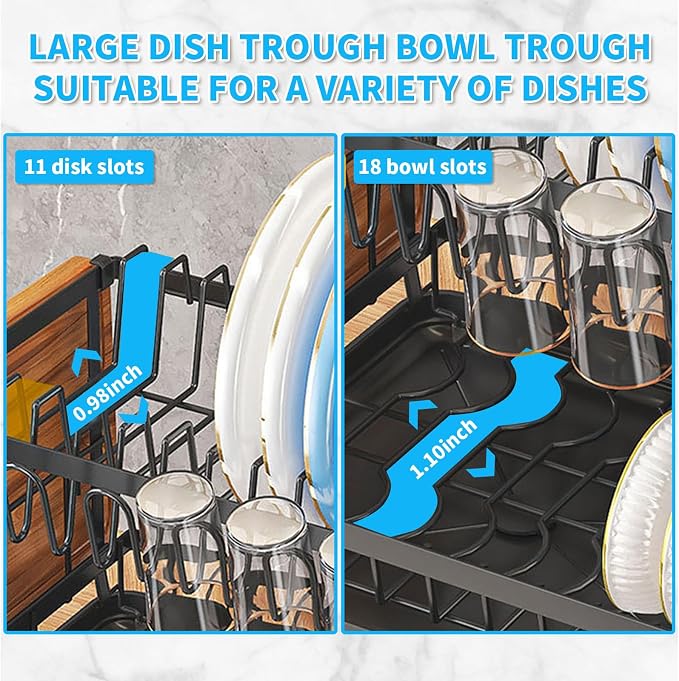 Dishes Drying Rack, 2-Tier Tableware Drying Rack - Image 3
