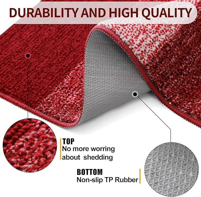 Kitinjoy Indoor Outdoor Door Mat, 71x47 Non-Slip Absorbent Dirt Trapper - Image 3