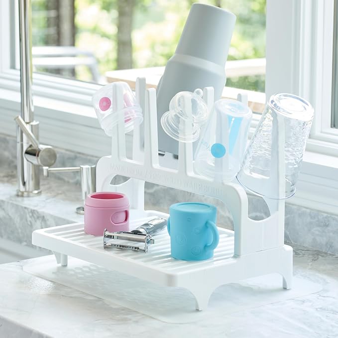 PopYum Glacier White Space Saving Drying Rack from 100% Recycled Bottles - Image 2
