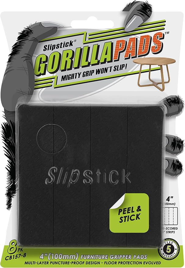 Slipstick GorillaPads Non Slip Furniture Pads/Gripper Feet Floor Protectors by Slipstick