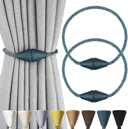 2 Pack Magnetic Curtain Tiebacks Rope Modern Handmade Curtain Tie Backs by CurtianTiebacks