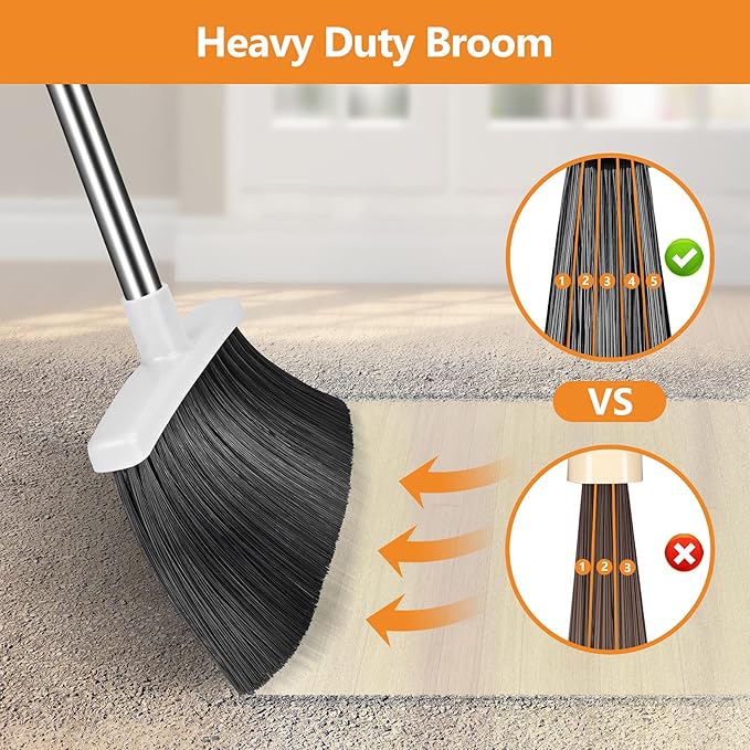 Broom and Dustpan Set, Heavy Duty Dust Pan - Image 5
