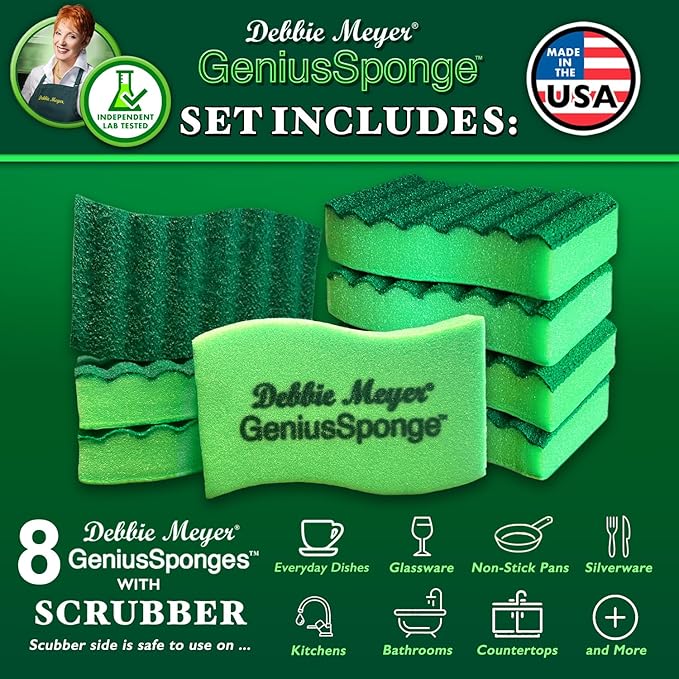 Debbie Meyer GeniusSponges-8 Scrubber Sponges - Image 4