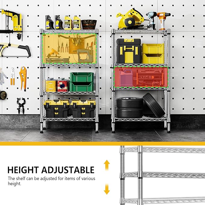 1000 lbs 4 Tier Shelf Metal Storage Shelves Wire Rack Closet Organizers - Image 7