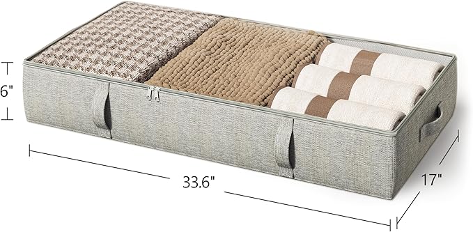 2-Pack Under Bed Storage Containers, 6 Inches Tall Underbed Clothes Storage - Image 7