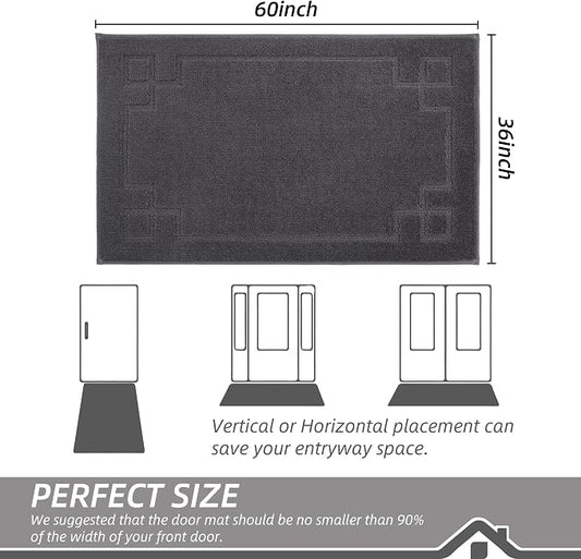 BEQHAUSE Door Mat 36" x 60", Non-Slip Door Mats Indoor Entryway Rugs Washable - Image 2