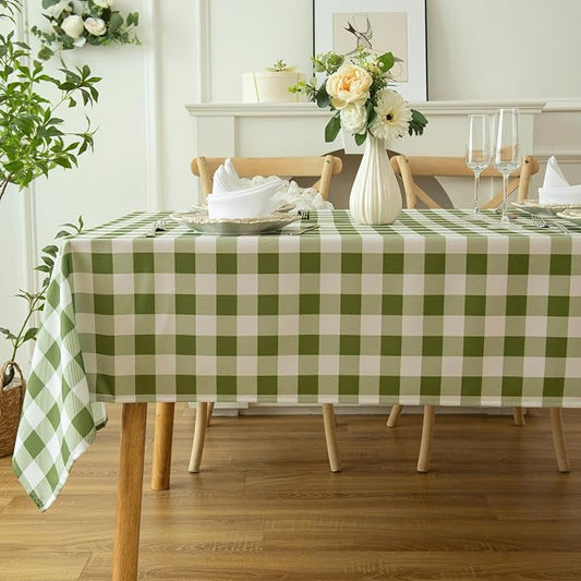 Classic Gingham Buffalo Tablecloth Fabric by Essifunia