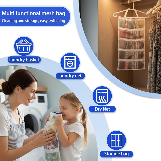 Mesh laundry bags for washing machine, can wash 10 pairs of socks, maintain - Image 5