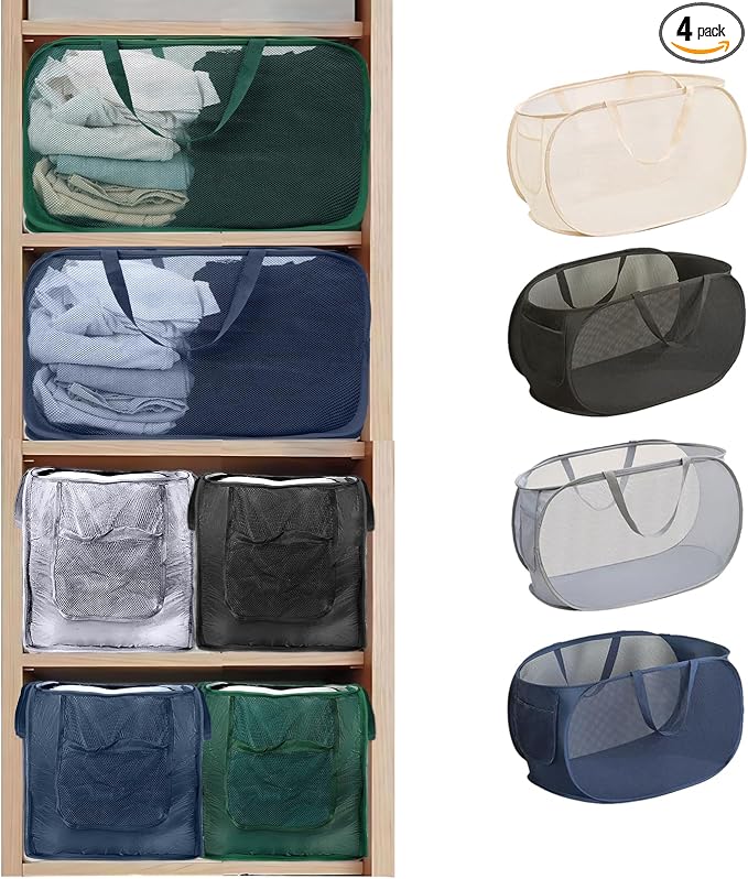 4 Pack Closet Storage Bins, Storage Containers by LATERONON