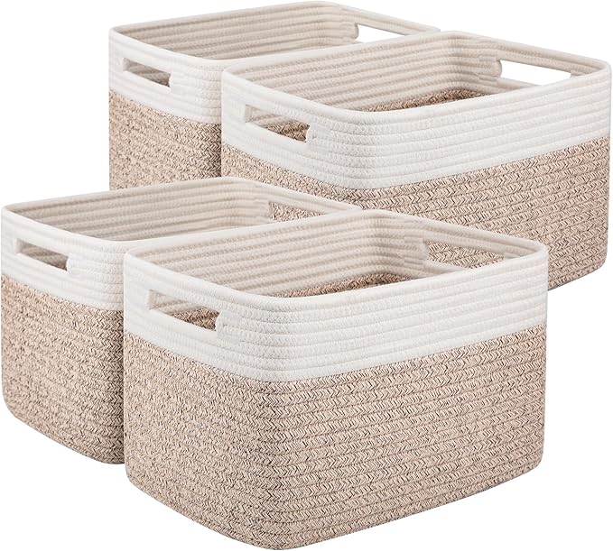 OIAHOMY 4 Pack Storage Baskets for Organizing, Basket for Shelves by MasterofSpaceOptimization