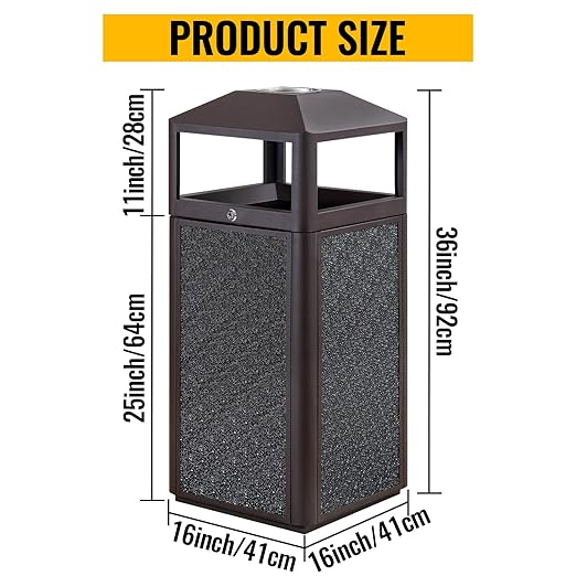 Square Waste Container with Dome Lid | Commercial Outdoor Garbage and Trash - Image 4