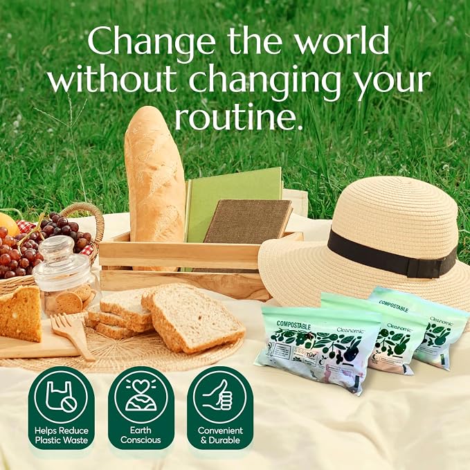Cleanomic Compostable* Snack Size Food Storage Bags Freezer and Leak Proof - Image 7