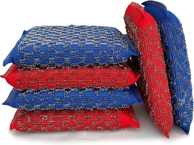 Steel Wool Scrubbers Dish Kitchen Sponges Heavy-Duty Kitchen Steel Scrub Sponges by EdgeVue