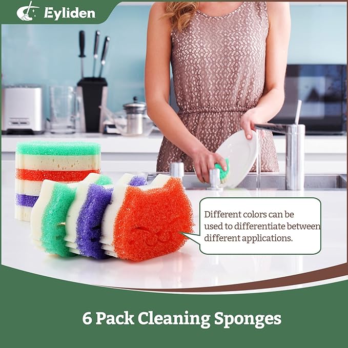 Eyliden 6 Pack Scrub Sponge - Image 4