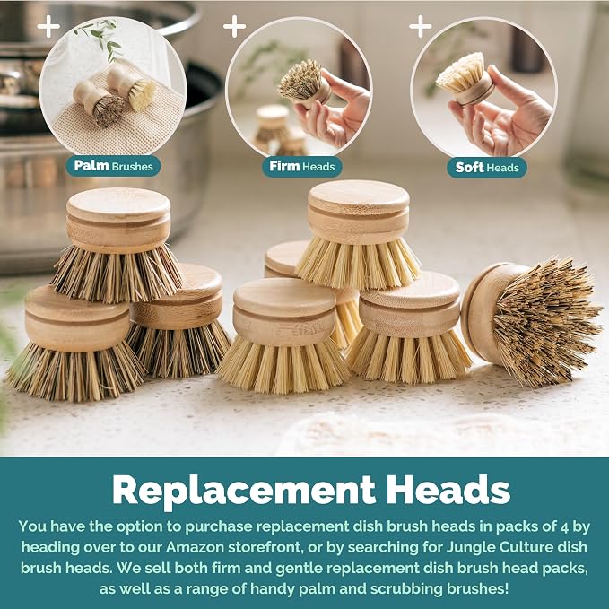 Jungle Culture® 6 Piece Natural Dish Brushes - Image 8