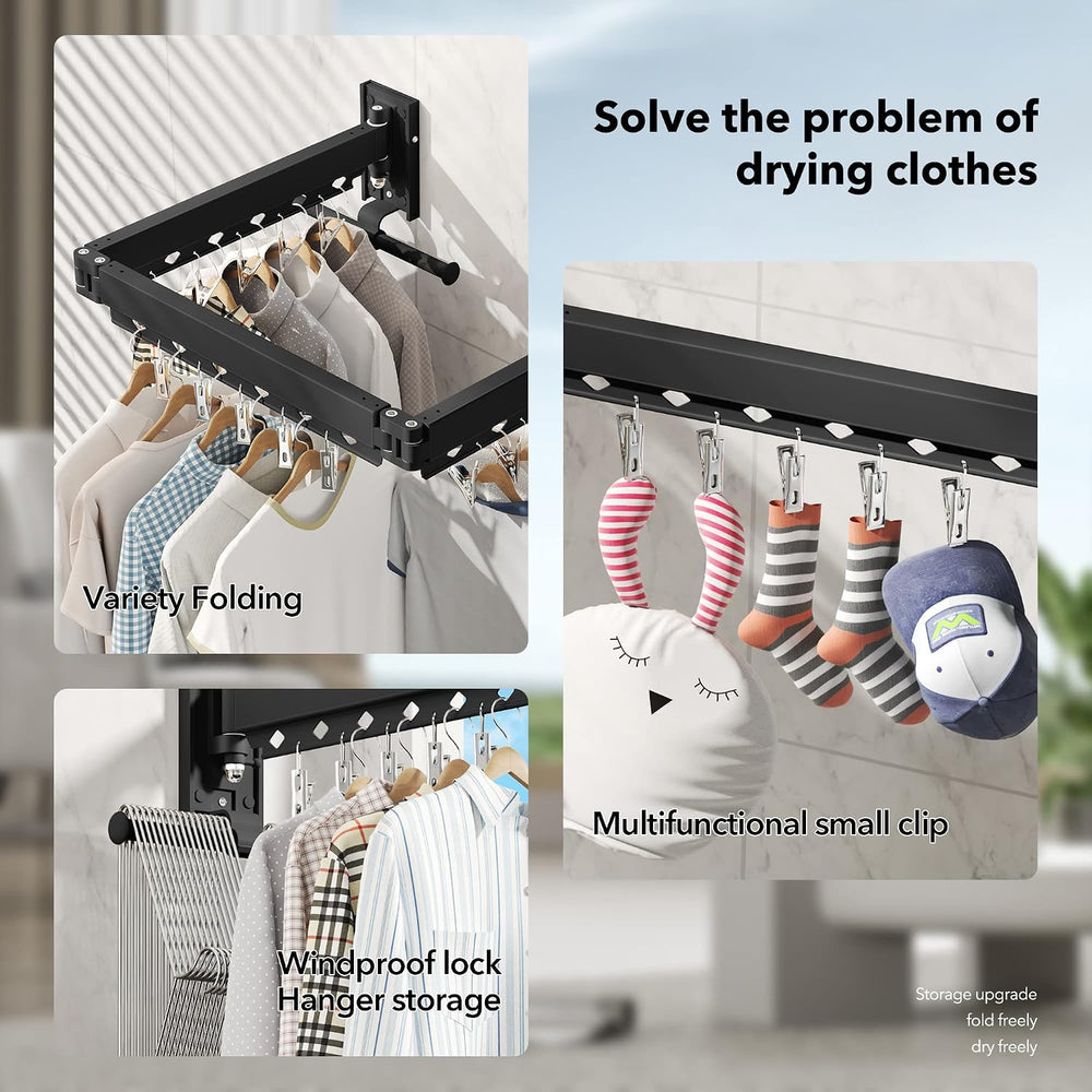 BOQORAD Clothes Drying Rack,Wall Mounted Laundry Rack,Drying Rack Clothing,La...