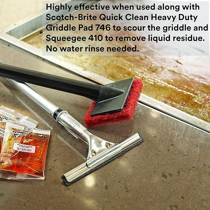 3M Scotch-Brite Griddle Cleaning, Quick Clean Heavy Duty Scour Pad, 4 in x 5.25 - Image 3