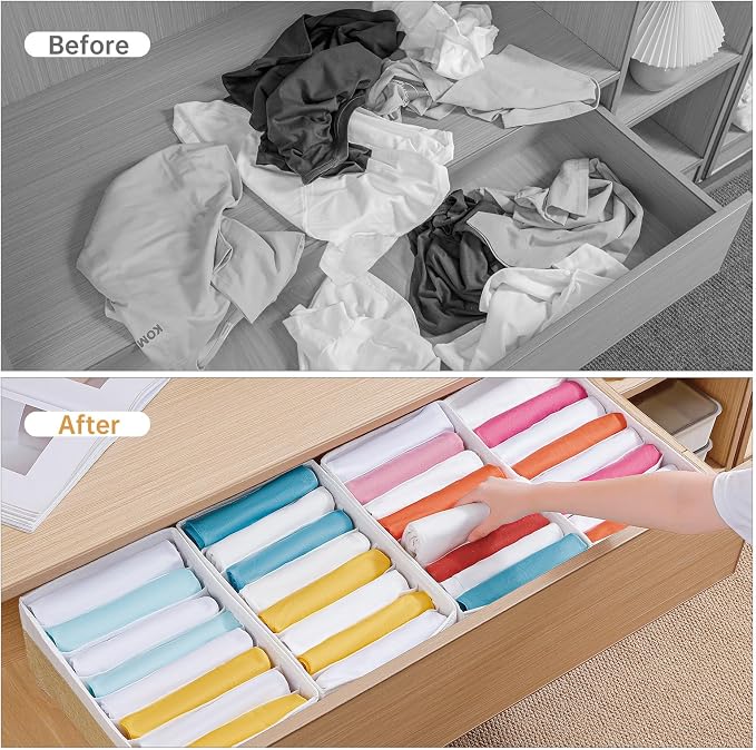 4 Packs T-shirt Drawer Organizers